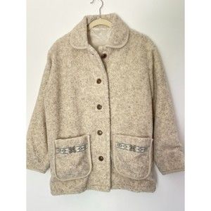 Vintage Haband Fleece Bear Jacket Coat w/pockets Size Small-Medium d107